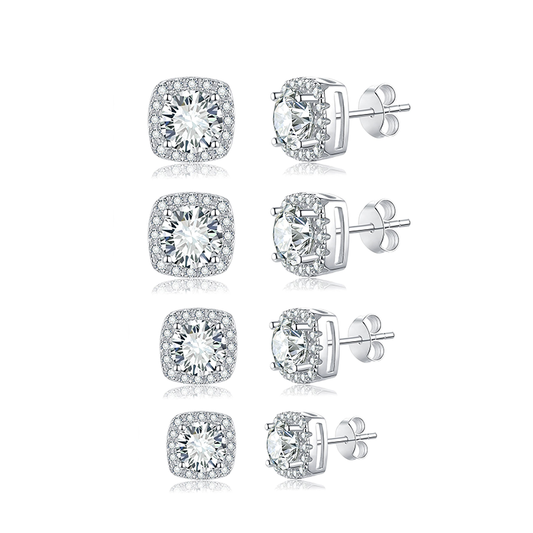 0.5CT 1CT D VVS1 Loose Moissanite Sterling Silver Studs S925 Moissanite Earrings Jewelry