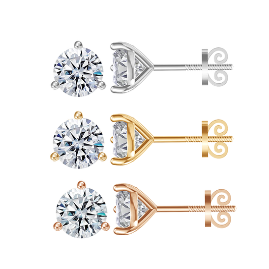 0.3CT 0.5CT 1CT D VS1 With IGI Certificate Lab Grown Diamond Martini Style Studs 14K Solid Gold Earrings Diamonds Jewelry