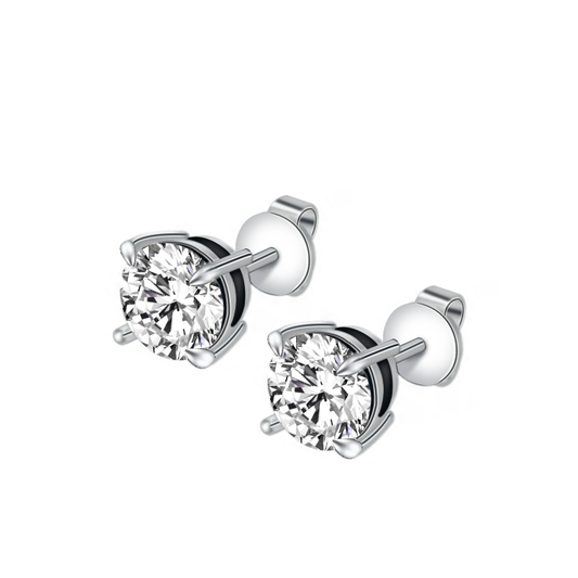 Classic 4 claw prongs basket set 1ct 0.5ct 0.3ct round cut lab grown diamond stud earrings