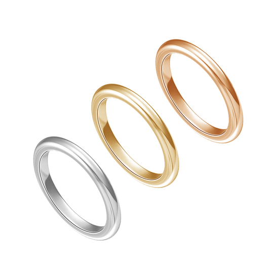 classic 2mm width solid gold elegant women plain ring band