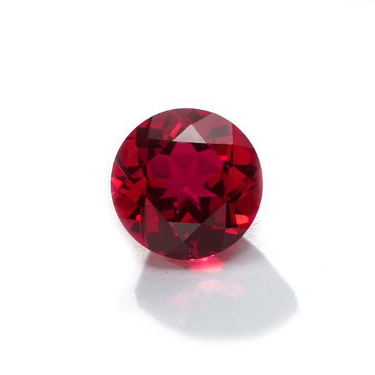 Starsgem Round Brilliant Cut Pigeon Blood Ruby Red Color Lab Ruby Gemstone