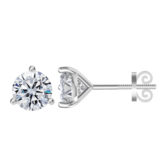 0.3CT 0.5CT 1CT D VS1 With IGI Certificate Lab Grown Diamond Martini Style Studs 14K Solid Gold Earrings Diamonds Jewelry