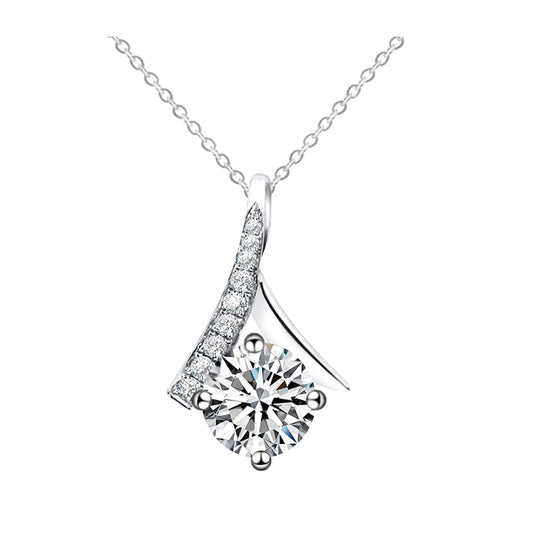 wholesale 0.5CT D VVS1 Round moissanite silver necklaces