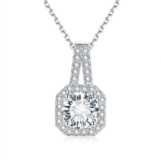 starsgem Sterling 925 silver 1CT D VVS1 round moissanite necklaces