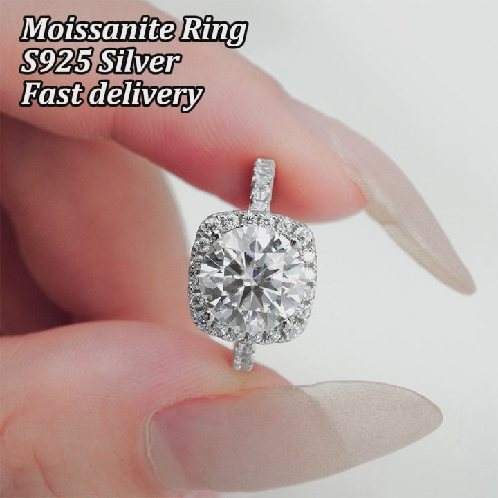 925 silver moissanite engagement rings for women