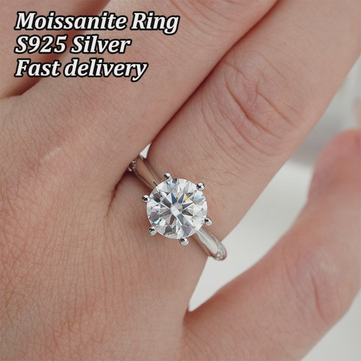 moissanite ring 925 sterling silver