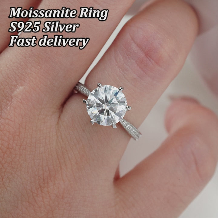 wedding rings silver S925 moissanite ring