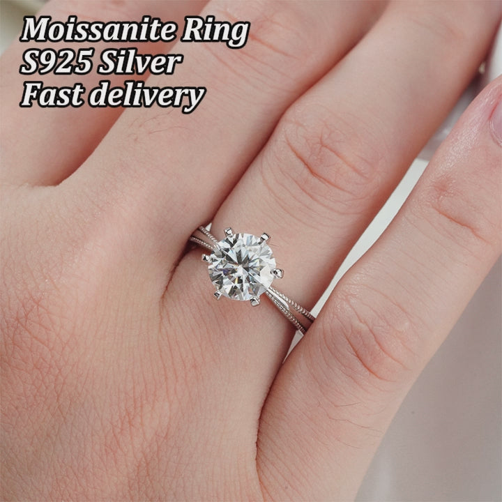 women moissanite s925 sterling silver ring