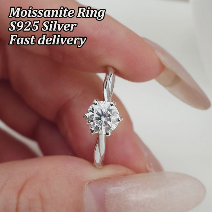 moissanite diamond 925 sterling silver engagement rings for women