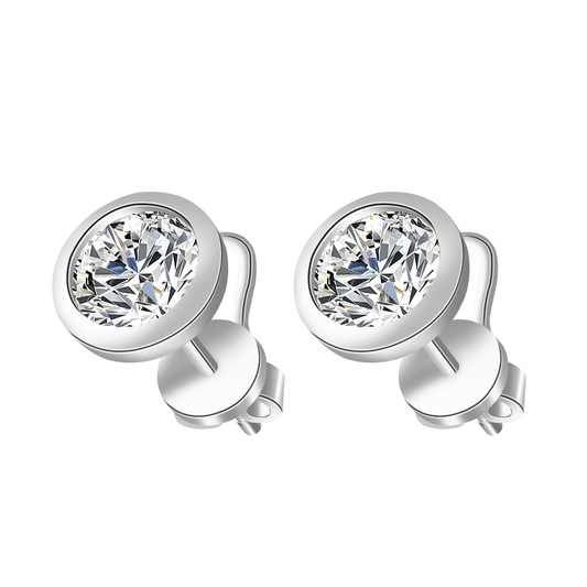 0.5CT 1CT Lab Diamonds D VS1 IGI Certificate Bezel Studs 10K 14K Solid Gold Earrings Jewelry