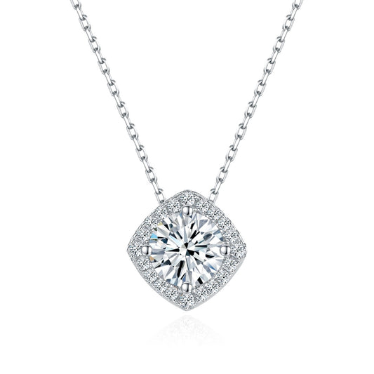 starsgem fashion wholesale 925 Sterling silver 1CT D VVS1 round moissanite necklaces