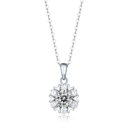 starsgem available sterling silver 925 jewellery necklace with 1CT 2CT 3CT D VVS1 Round moissanite