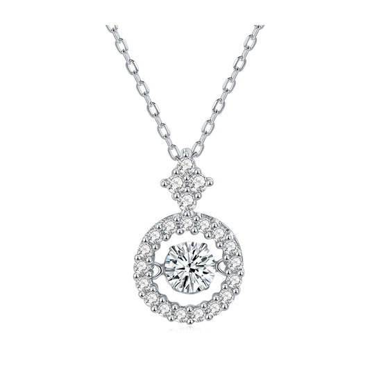 starsgem available designs 0.5CT D VVS1 Round Moissanite 925 Sterling silver necklaces